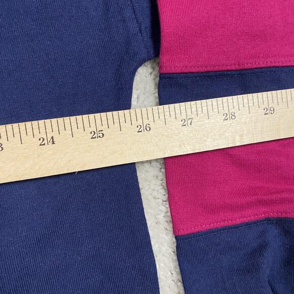 VTG Field Gear Rugby Shirt Mens XL Navy Pink Striped Cotton Polo 90s Retro - Picture 5 of 7